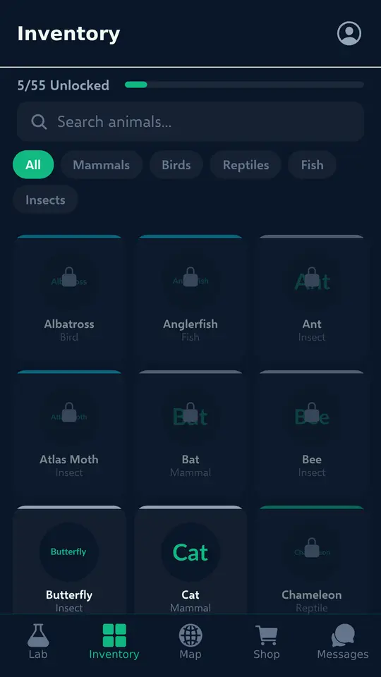 Bio Labs animal inventory