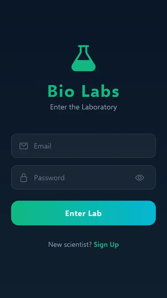 Bio Labs sign in screen